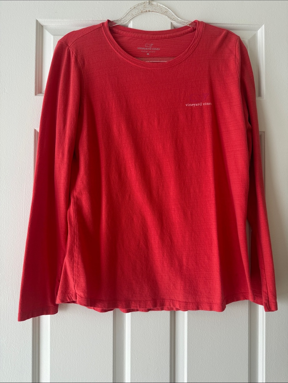 Vineyard Vines Bright Orange-Red Long Sleeve Crew Tee